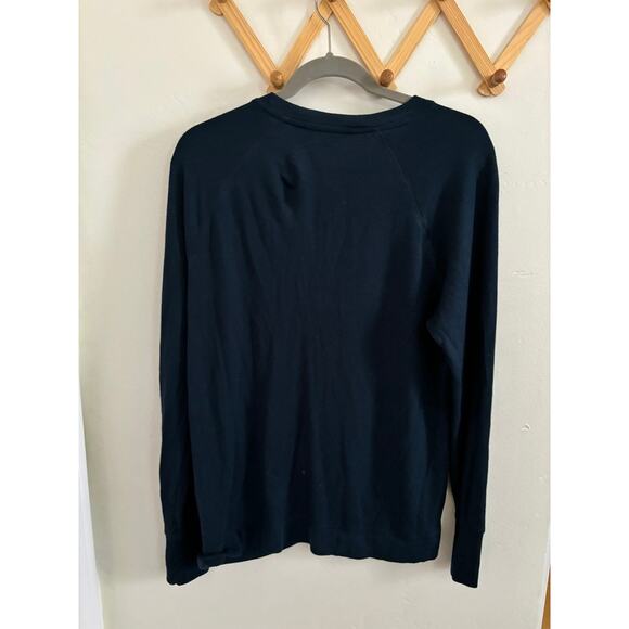 Athleta Sweatshirt Women's Medium Blue Criss Cross Pullover Relax Fit Crew Neck - Picture 7 of 7